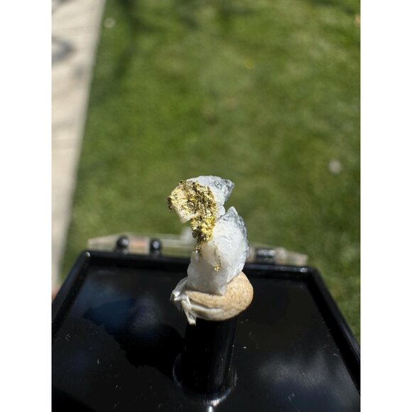 Gold on Quartz - Natural California Gold Specimen in Perky Display Box - #12 - Picture 5 of 9